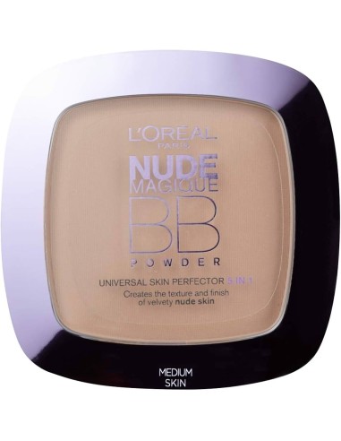 L'Oréal Paris Make Up Designer Nude Magique BB Polvo Compacto, color Medium